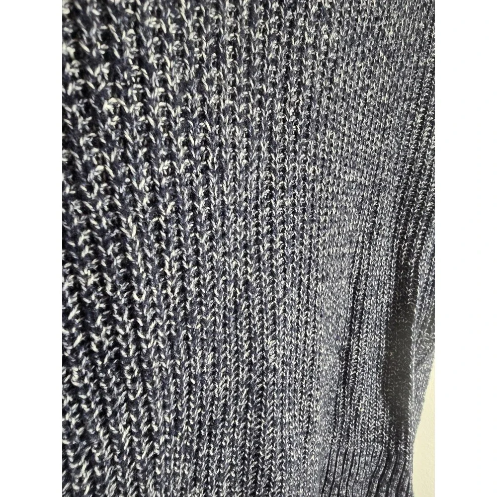 Tommy Hilfiger Navy White Marled Knit V-Neck Sweater Women’s Large - Picture 12 of 14